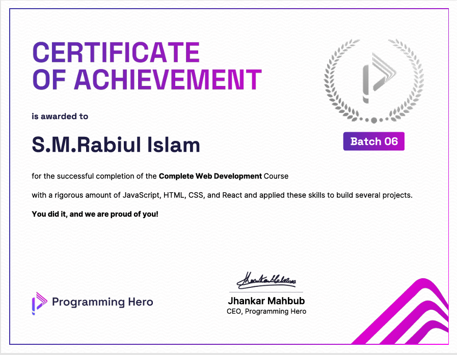 Certificate 1
